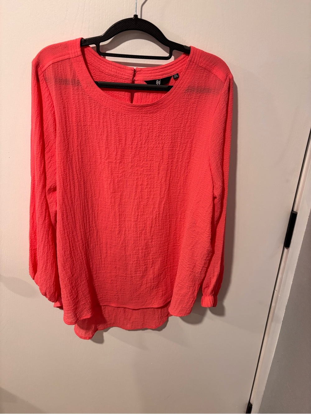 Fig xxl Bright Coral Long-Sleeve Women's Blouse